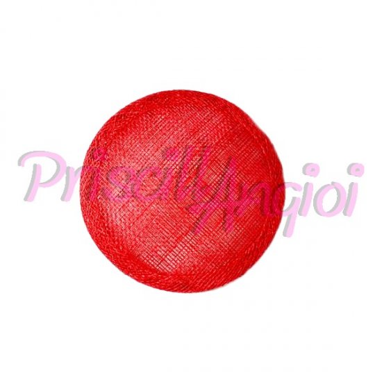 Base sinamay para tocado Redonda 16 cm color ROJO POPPY - Haga un click en la imagen para cerrar