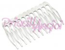 Comb Split tooth silver metal 39x64 mm