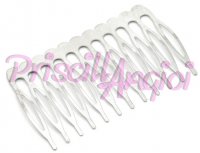 Comb Split tooth silver metal 39x64 mm