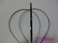 BLACK Narrow metalic headband 14X12 mm. 3 mm width