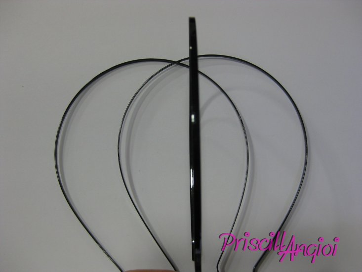 Tiara diadema base metal NEGRA 14X12 mm. 3 mm ancho - Haga un click en la imagen para cerrar