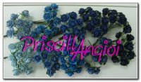 10 rosas abiertas 1.5 cm color Tonos azules - elegir color