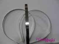 SILVER Narrow metalic headband 14X12mm. 4 mm width,