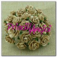 LIGHT MOCHA open roses 20 mm ( 5 pces.)