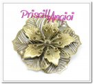 Antique Bronze Filigree Flower 54 mm