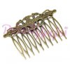 Base peina peineta bronce decorada metalica 65x46 mm Base peina peineta bronce decorada metalica 65x46 mm