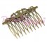 Comb Split tooth bronze decorated metal 65x46mm