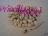 5 capullitos rosas blanco 6 mm