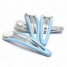 Frog hairpin, ice blue hair slide large with base 47x13 mm