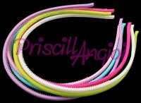 Tiara diadema plastico colores 4 mm con dientes ( 5 uds)