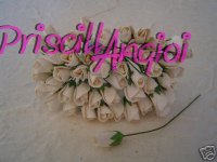 5 capullitos rosas blanco 8 mm