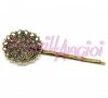 Base gancho horquilla color bronce con filigrana 64 x 25 mm Base gancho horquilla color bronce con filigrana 64 x 25 mm