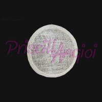 Base sinamay para tocado Redonda 14cm color HIELO ( PLATA CLARO)