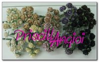 10 rosas abiertas 1.5 cm Tonos Vintage - elegir color