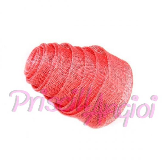 Cinta de sinamay 3 cm ancho - color ROSA FLAMINGO - 20 cm - Haga un click en la imagen para cerrar