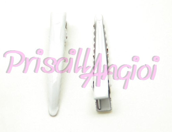 Pinza pasador cabello base blanca 40x6 mm - Haga un click en la imagen para cerrar