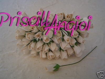 5 capullitos rosas blanco 8 mm - Haga un click en la imagen para cerrar
