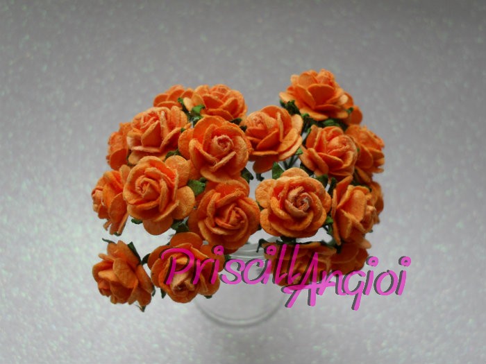 10 rosas abiertas 1.0 cm color naranja - Haga un click en la imagen para cerrar