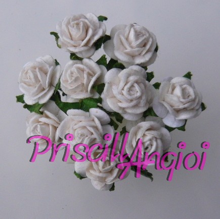 Rosa blanca 10 mm (10 uds) - Haga un click en la imagen para cerrar
