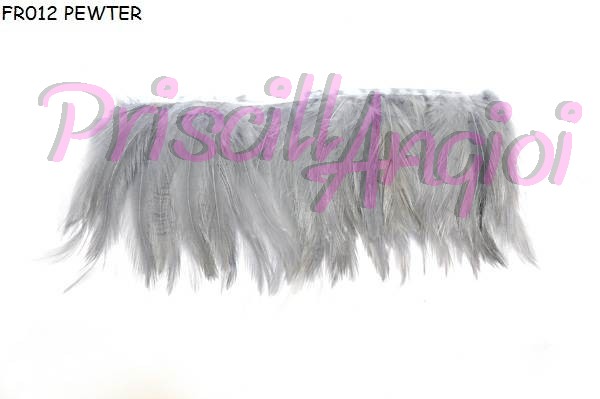 Fleco de plumas gallo - seccion 10 cm ( 30 plu ) GRIS PLATEADO - Haga un click en la imagen para cerrar