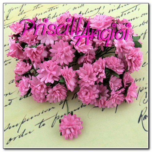 5 margarita Aster Pompon PREMIUM 1.5 cm color ROSA ( 5 uni.) - Haga un click en la imagen para cerrar