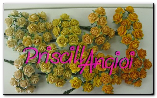 10 rosas abiertas 1.5 cm Tonos Amarillos - elegir color - Haga un click en la imagen para cerrar