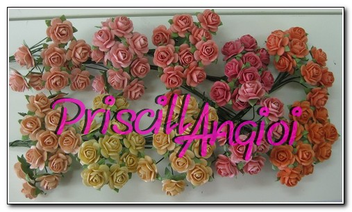 10 rosas abiertas 1.5 cm color Tonos rosas meloco - elegir color - Haga un click en la imagen para cerrar