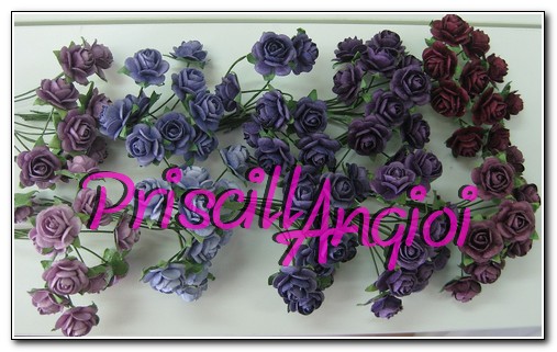 10 rosas abiertas 1.5 cm color Tonos Violetas - elegir color - Haga un click en la imagen para cerrar