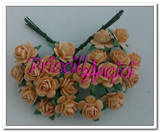 10 rosas abiertas 1.5 cm color salmon ( 10 uds ) - Haga un click en la imagen para cerrar