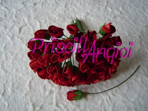 5 capullitos rosas rojo fuerte 6 mm - Haga un click en la imagen para cerrar