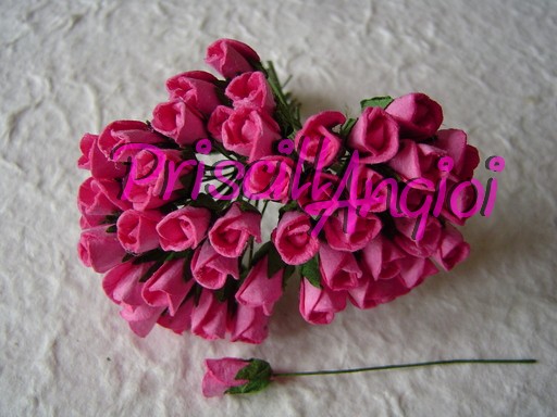 10 capullitos rosas color rosa vivo 4 mm - Haga un click en la imagen para cerrar