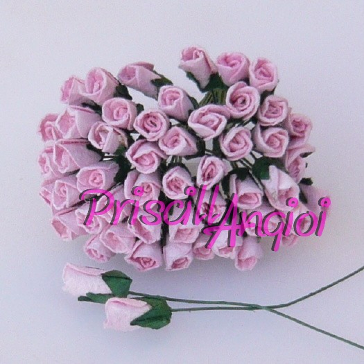 5 capullitos rosas color rosa claro 6 mm - Haga un click en la imagen para cerrar