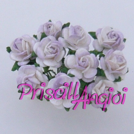Rosa blanco-lila 10 mm (10 uds) - Haga un click en la imagen para cerrar